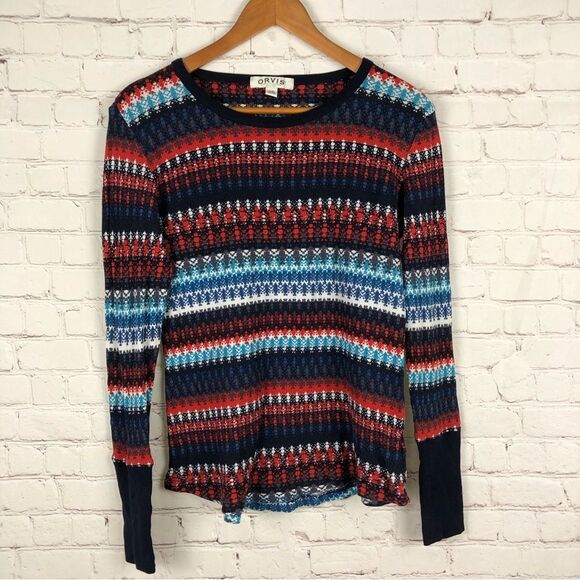 Orvis Fair Isle Thermal Base Layer Women's Sz Large - Picture 1 of 7